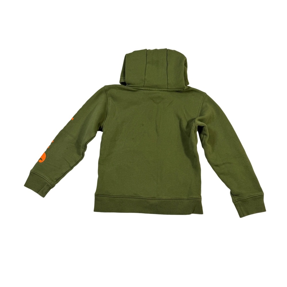 Carhartt Kids Olive Green Logo Graphic Hoodie Sweatshirt Size S 8-10 - Picture 3 of 9
